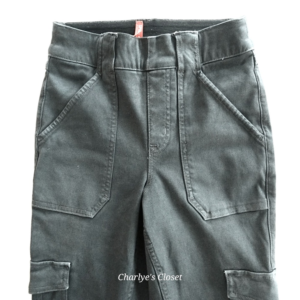 SPANX Stretch Twill Cargo Sculp Jogger Zip Ankle Flap Pockets Washed Black XS - Picture 5 of 8
